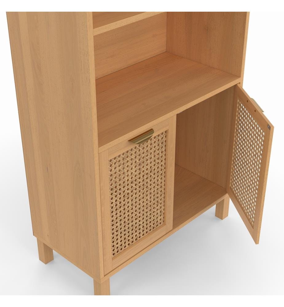 Etagère sur pieds Eve en cannage 5 niveaux - Brun