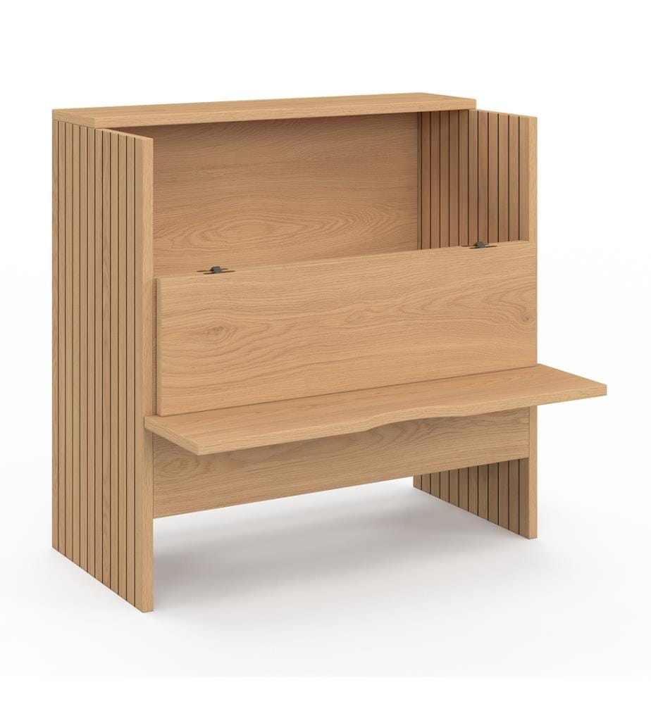 Table d'appoint mini bar Faustine bois et lattes