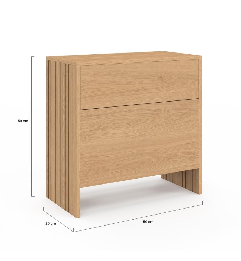 Table d'appoint mini bar Faustine bois et lattes