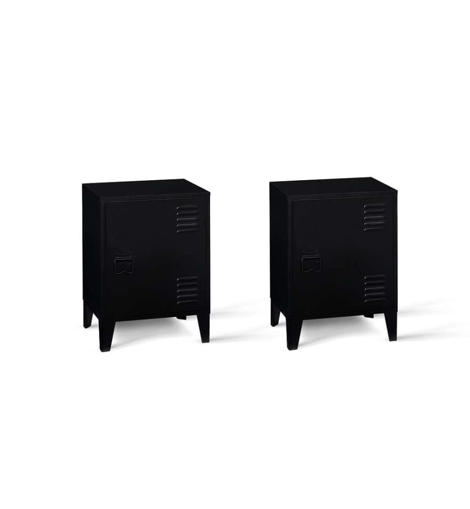 Set di 2 comodini Storen in metallo - Nero