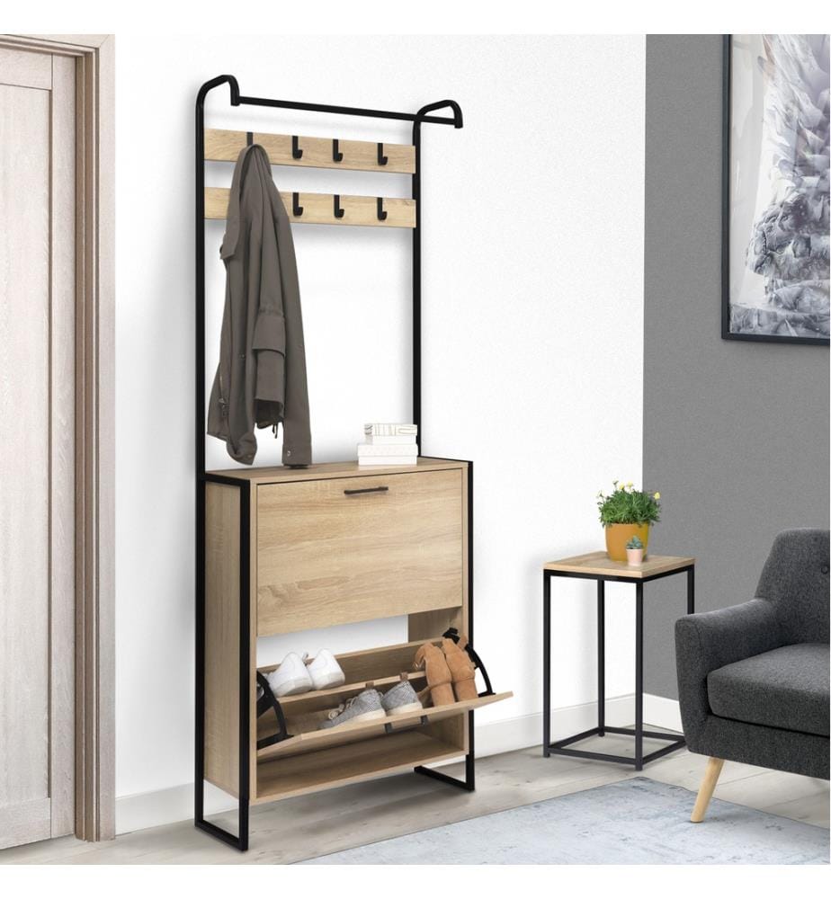 Vestiaire d'Entrée Alan 63.5 x 23.5 x 180 cm - Brun