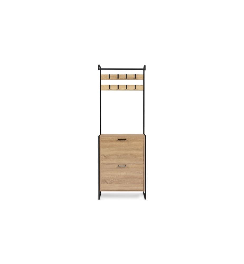 Vestiaire d'Entrée Alan 63.5 x 23.5 x 180 cm - Brun