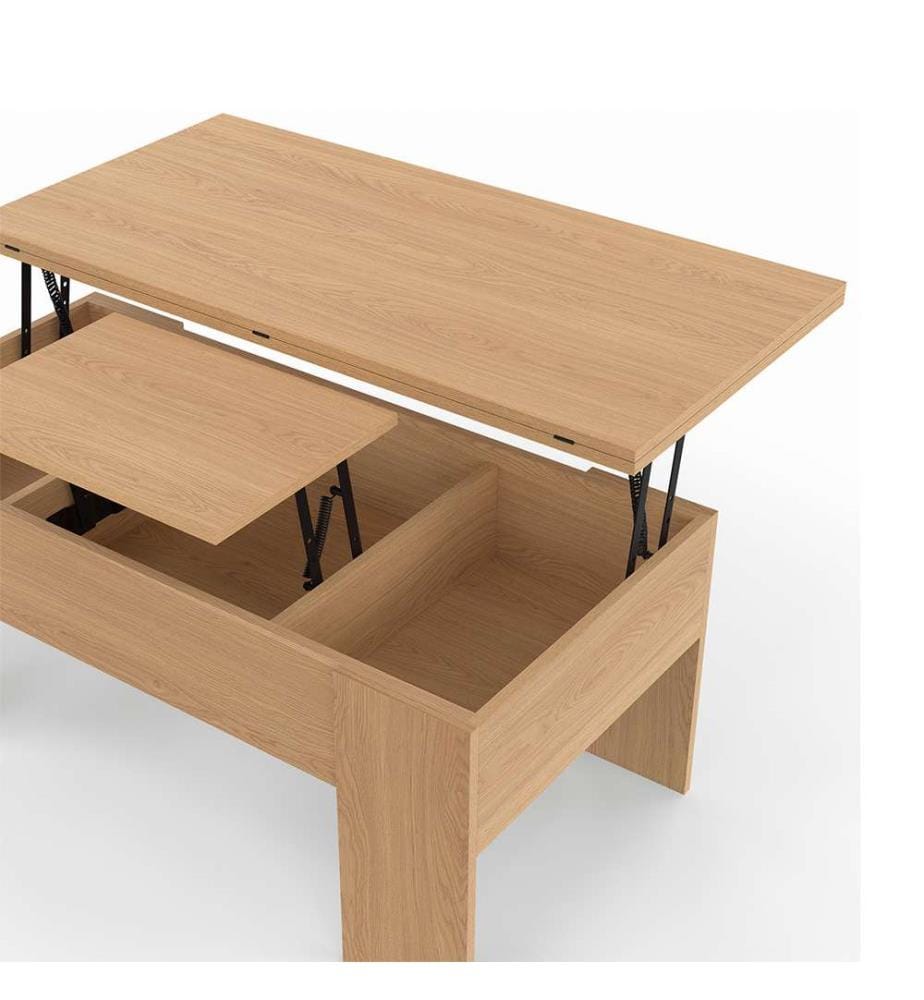 Couchtisch Albane mit aufklappbarer und ausklappbarer Tischplatte