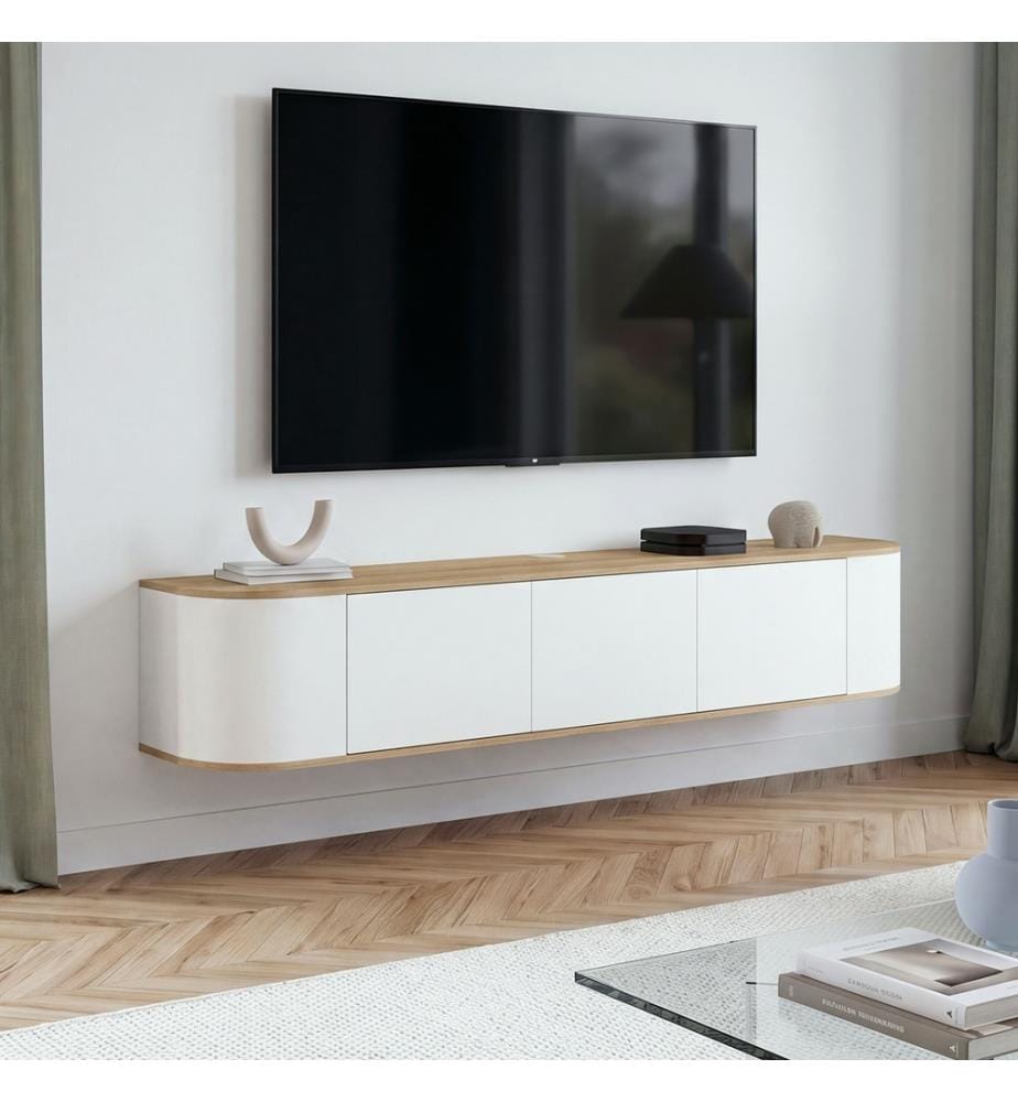 Hängender TV-Schrank, 180 cm – Elora – Weiss