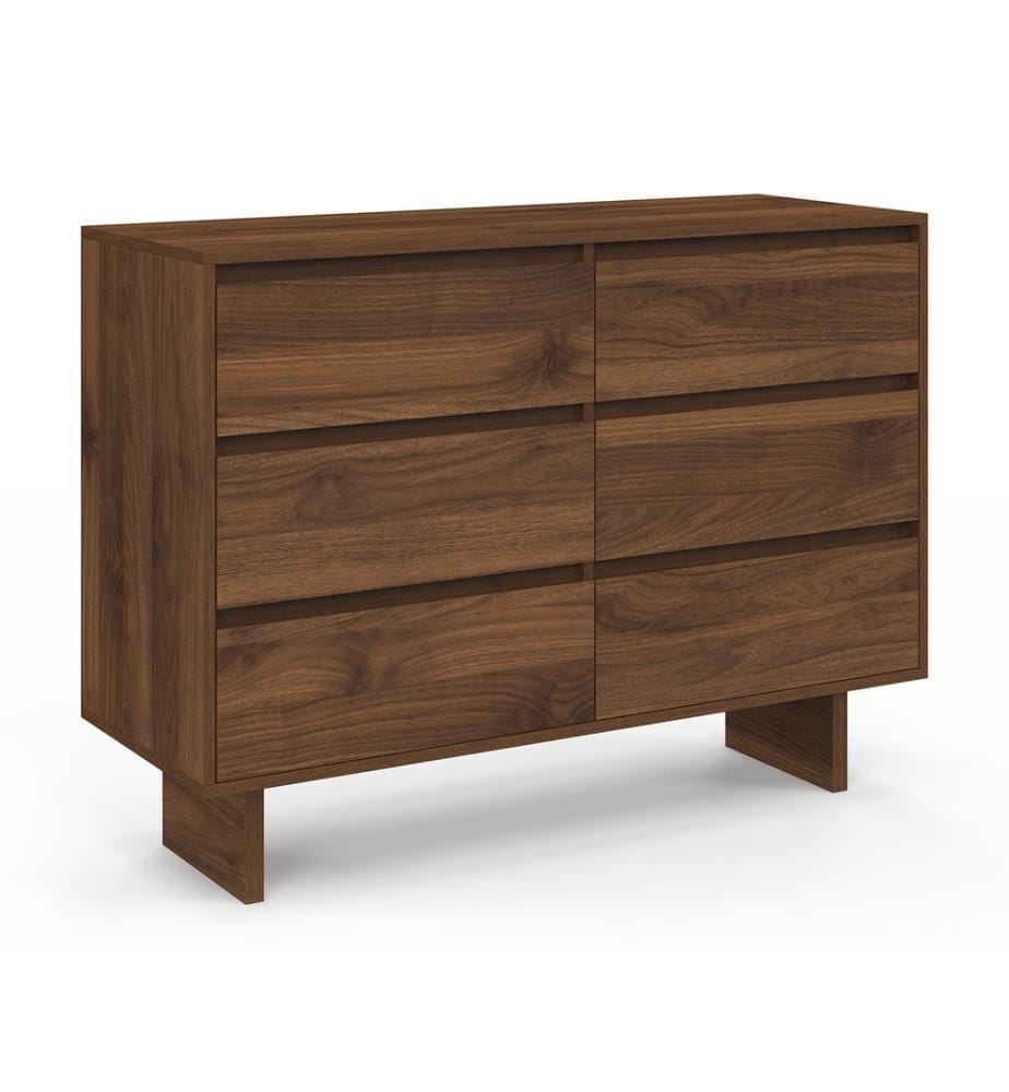 Kommode Yumi 6 Schubladen aus Holz mit Walnuss-Effekt