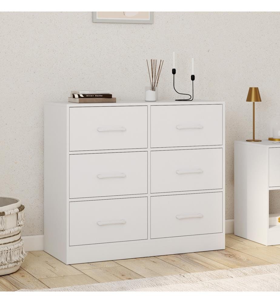 Uma Kommode mit 6 Schubladen - Weiss