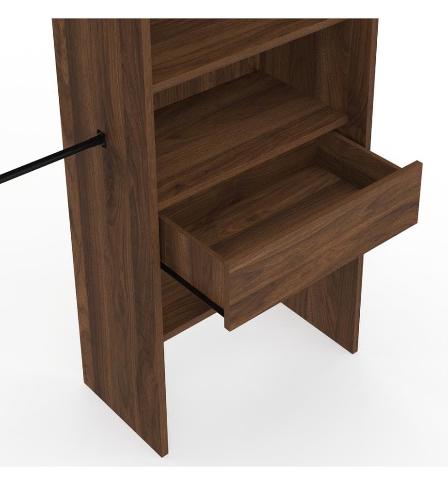 Ankleidezimmer Aline ausziehbar 120-170cm Walnuss-Effekt 1 Säule