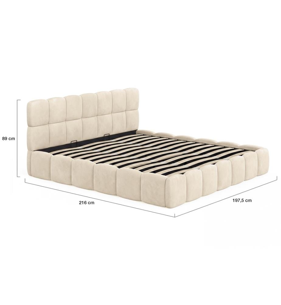 Bett mit Stauraum 180 x 200 cm – Bubble – Beige