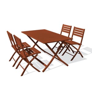Ensemble repas de jardin Marius 4 places - Terracotta