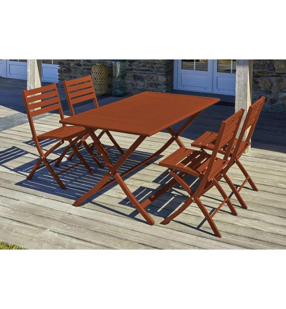 Ensemble repas de jardin Marius 4 places - Terracotta