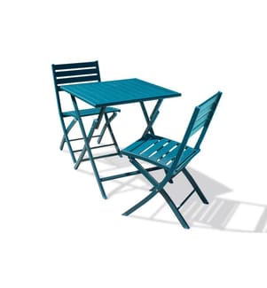 Ensemble repas de jardin Marius 2 places - Bleu canard