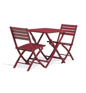 Ensemble repas de jardin Marius 2 places - Carmin