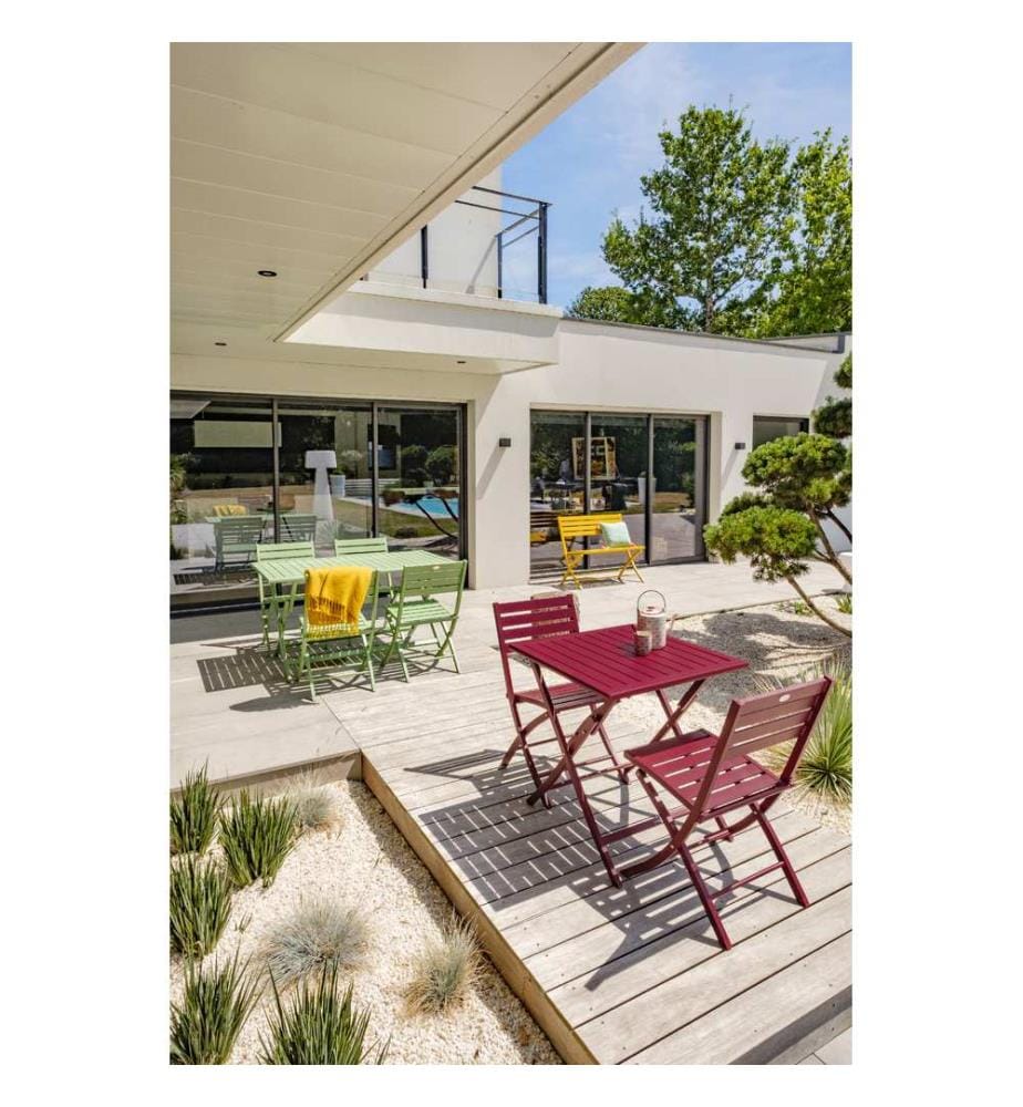 Ensemble repas de jardin Marius 2 places - Carmin