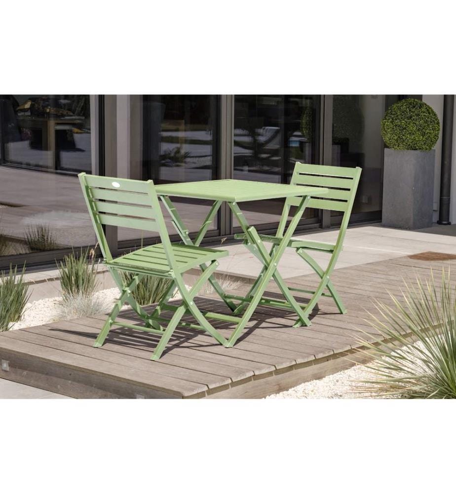 Ensemble repas de jardin Marius 2 places - Vert lagune