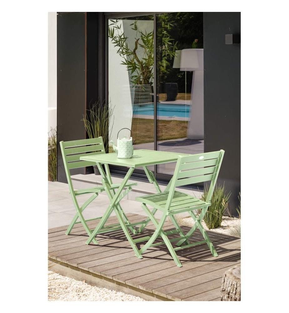 Ensemble repas de jardin Marius 2 places - Vert lagune