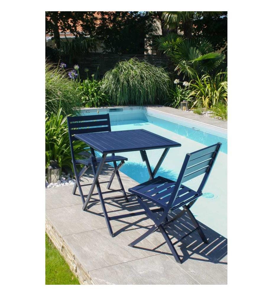 Ensemble repas de jardin Marius 2 places - Bleu nuit