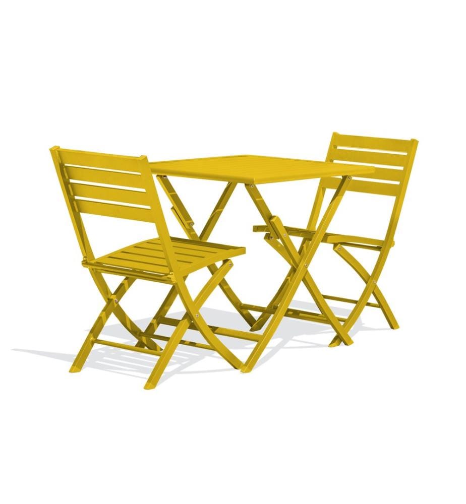 Ensemble repas de jardin Marius 2 places - Moutarde