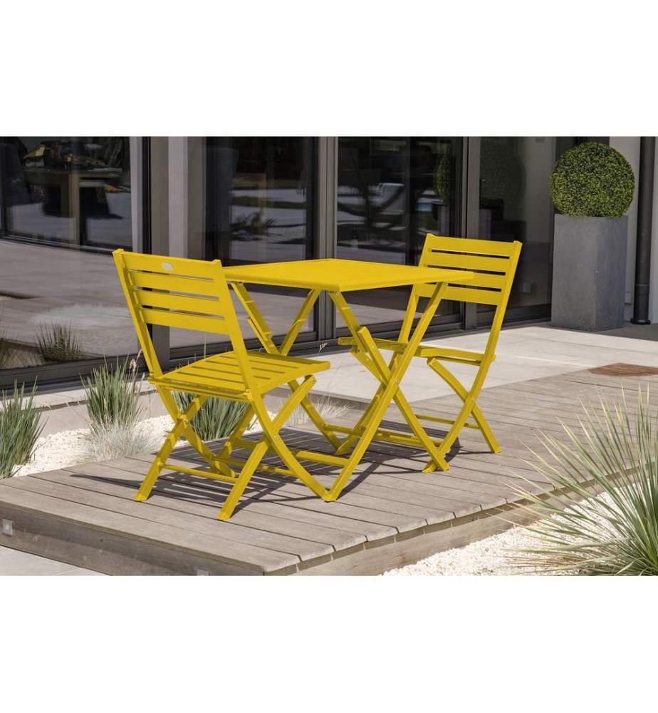 Ensemble repas de jardin Marius 2 places - Moutarde