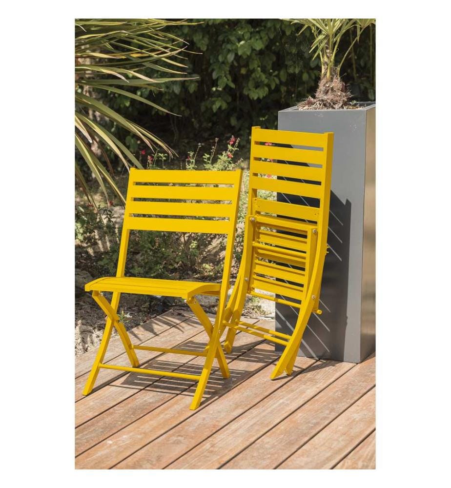 Ensemble repas de jardin Marius 2 places - Moutarde