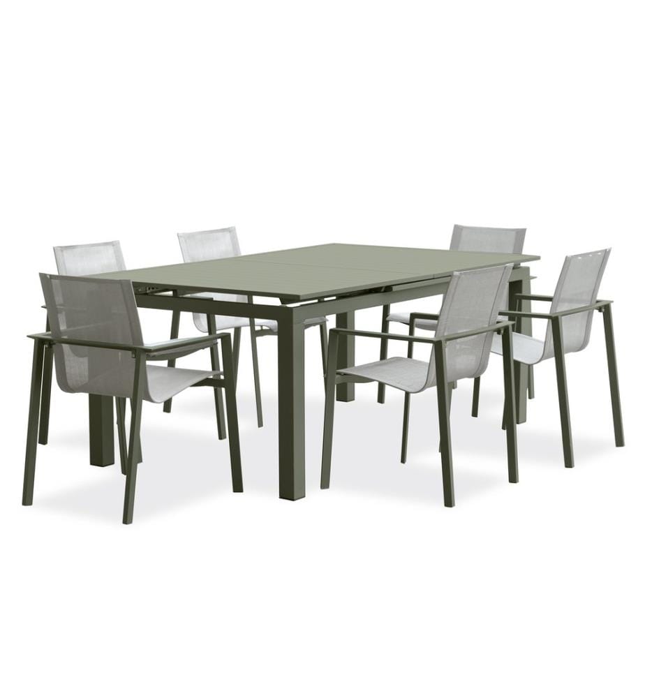 Ensemble repas de jardin Miami 6 places - Kaki