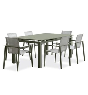 Ensemble repas de jardin Miami 6 places - Kaki