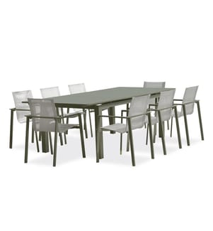 Ensemble repas de jardin Miami 8 places - Kaki
