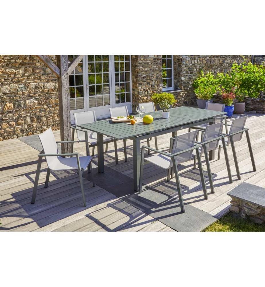 Ensemble repas de jardin Miami 8 places - Kaki
