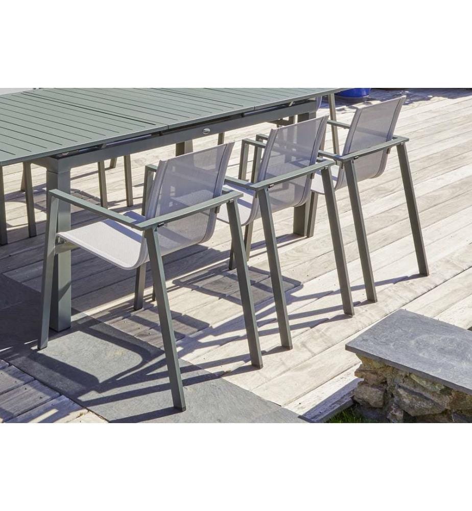 Ensemble repas de jardin Miami 8 places - Kaki