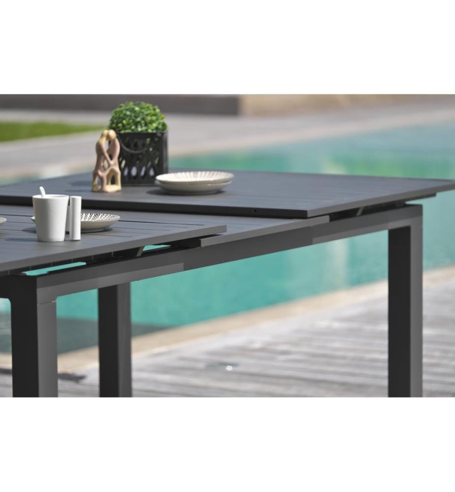 Ensemble repas de jardin Miami 10 places - Gris anthracite