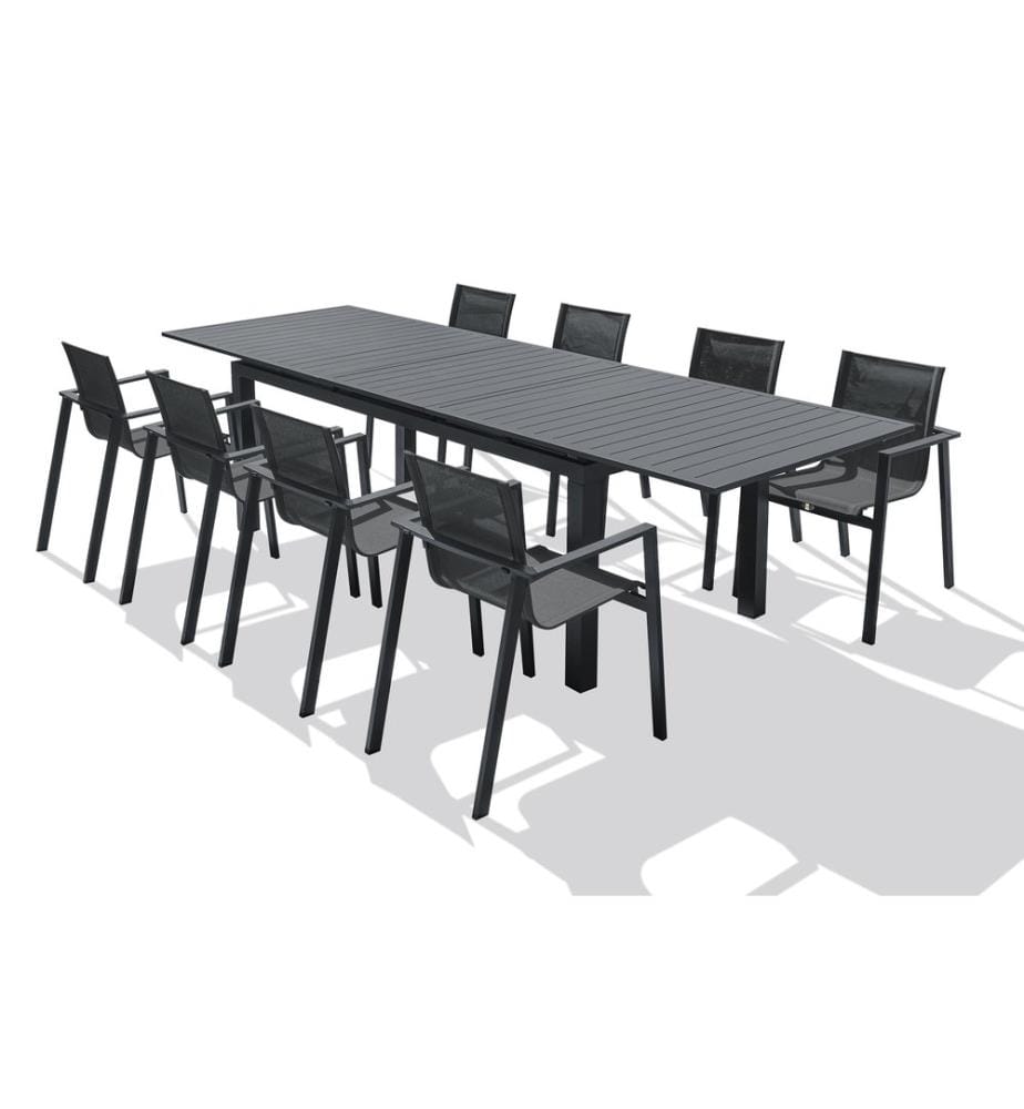 Ensemble repas de jardin Miami 8 places - Gris anthracite