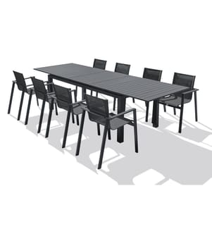 Ensemble repas de jardin Miami 8 places - Gris anthracite