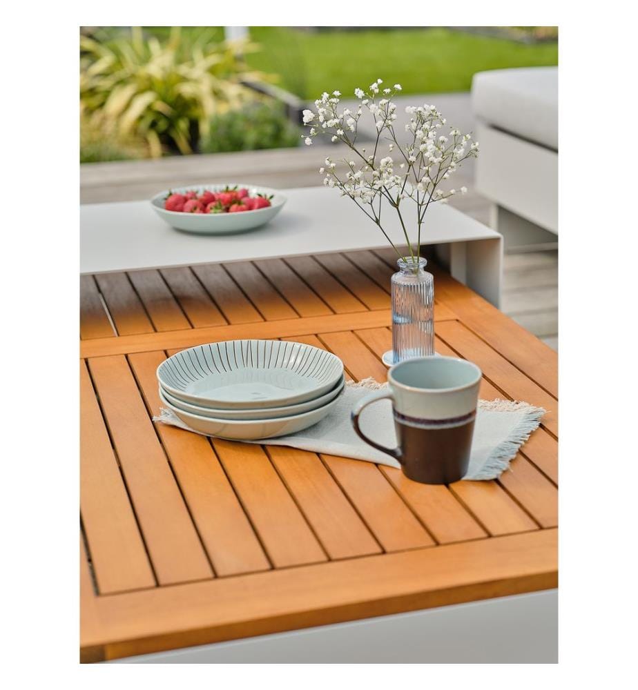 Salon de jardin d'angle Minera 6 places - Gris