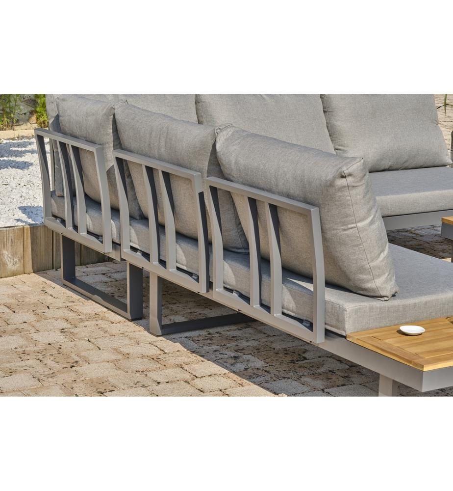 Salon de jardin Miyako 5 places - Gris anthracite