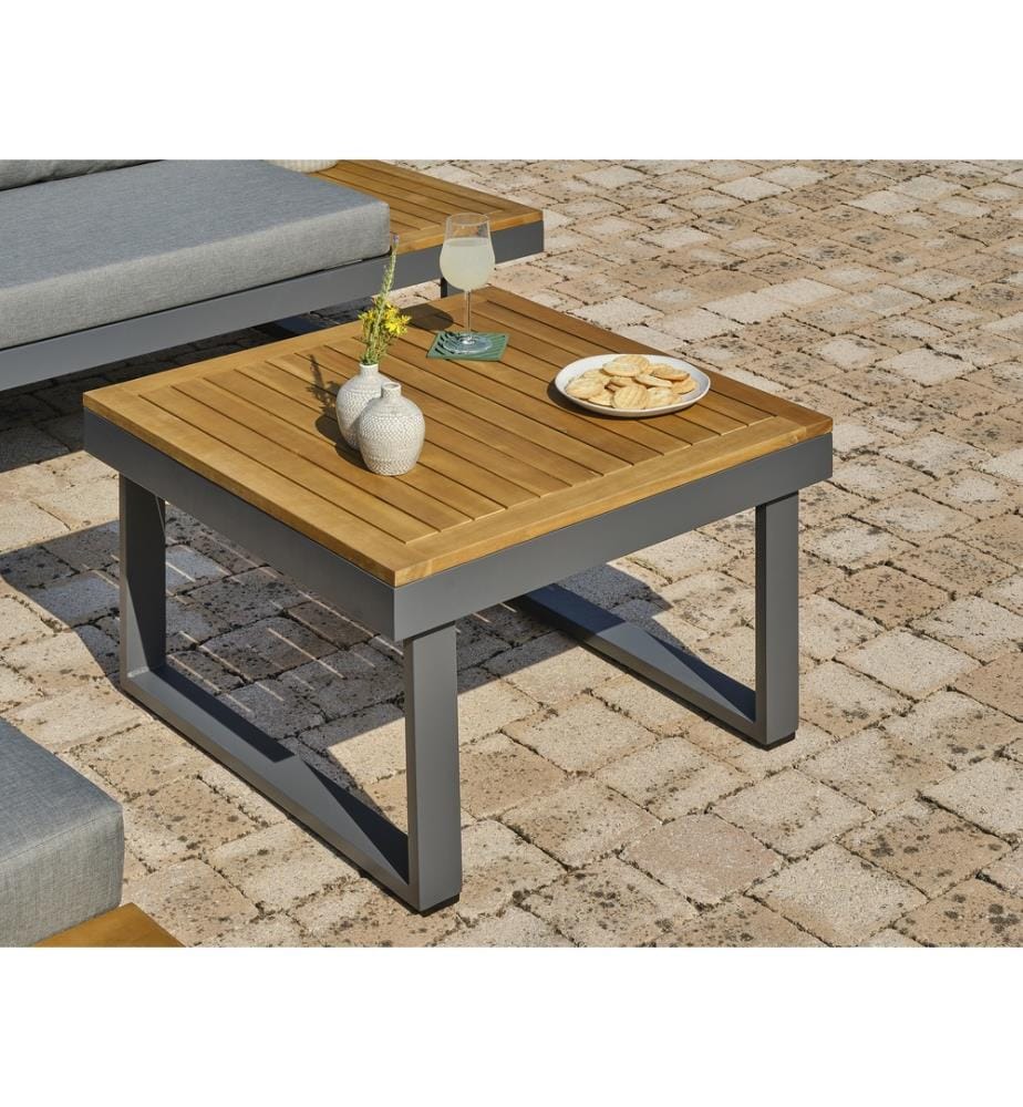 Salon de jardin Miyako 5 places - Gris anthracite