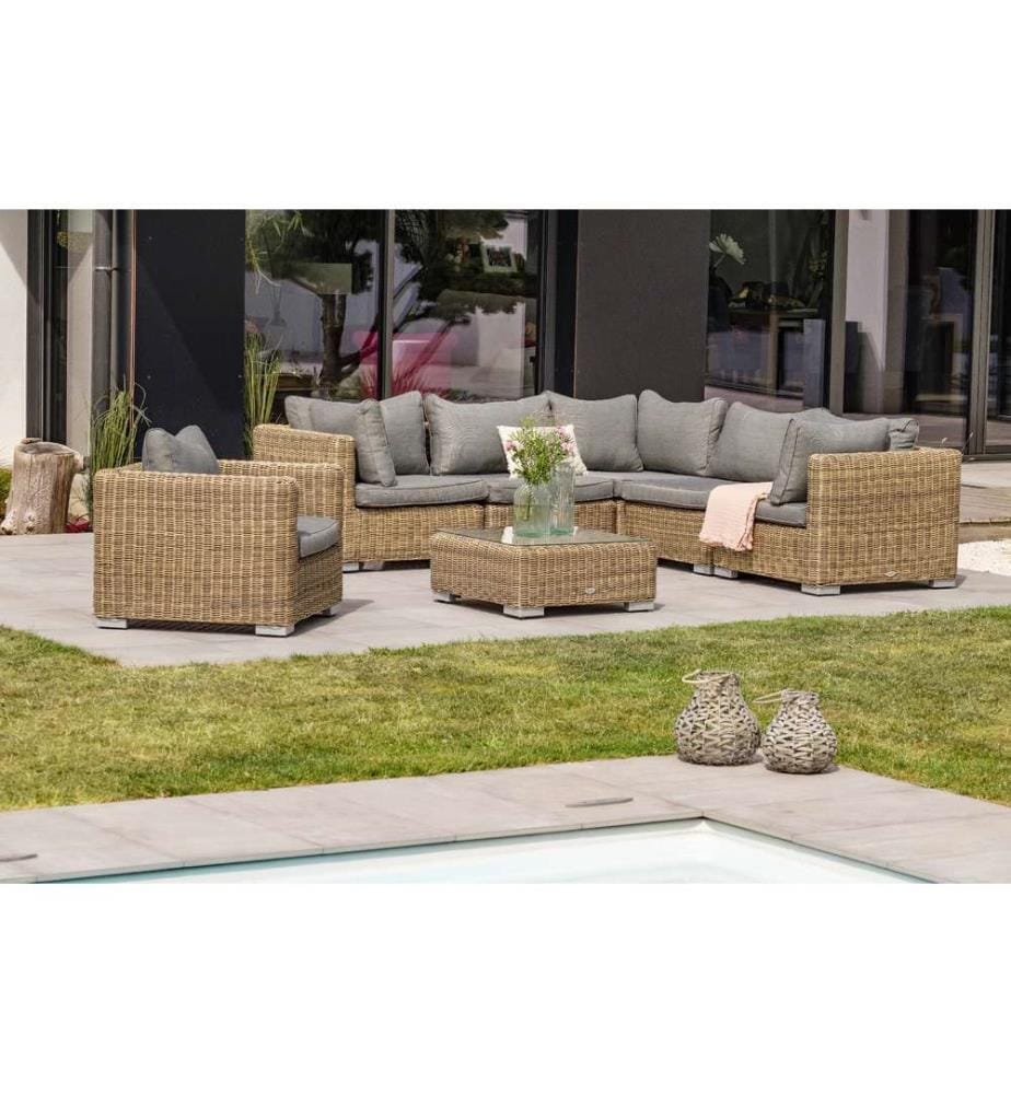 Salon de jardin modulable Montmartre 6 places - Miel