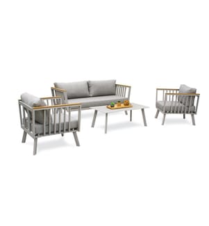 Salon bas de jardin Napoli 5 places - Gris