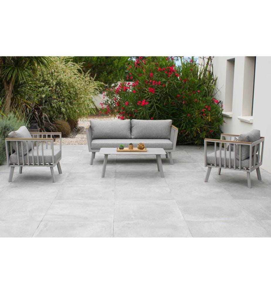 Salon bas de jardin Napoli 5 places - Gris