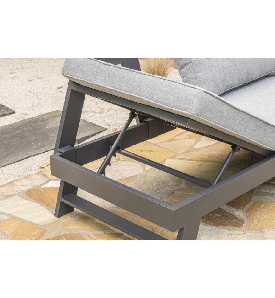 Salon de jardin d'angle New York 5/6 places - Gris anthracite