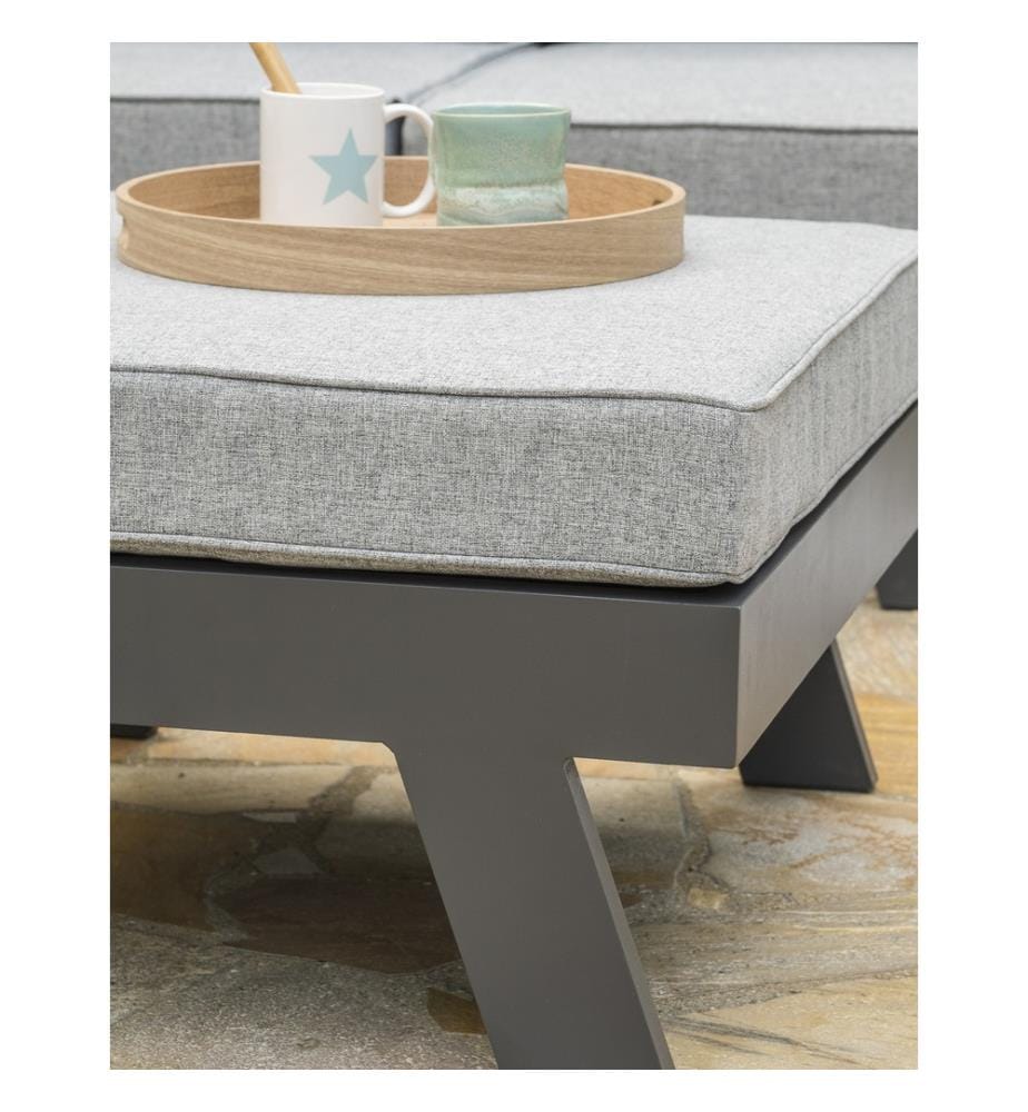 Salon de jardin d'angle New York 5/6 places - Gris anthracite