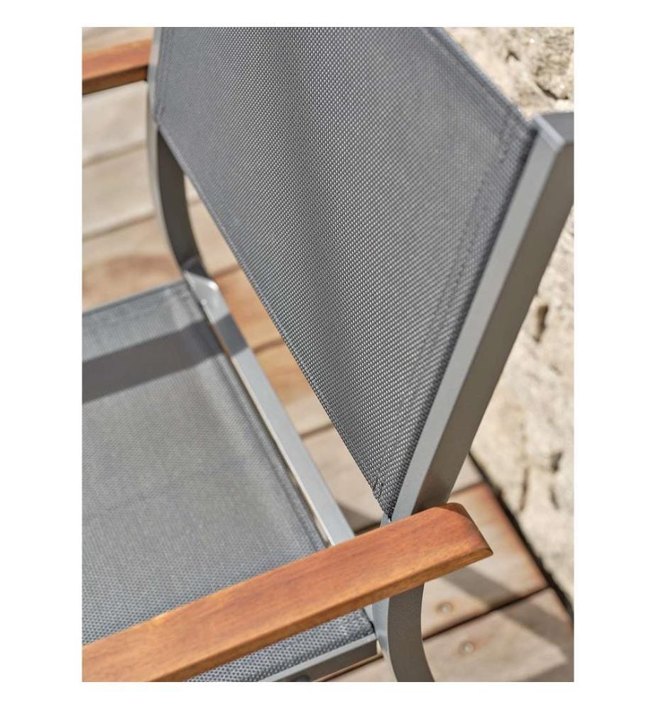 Lot de 2 fauteuils de jardin Orsino - Gris anthracite