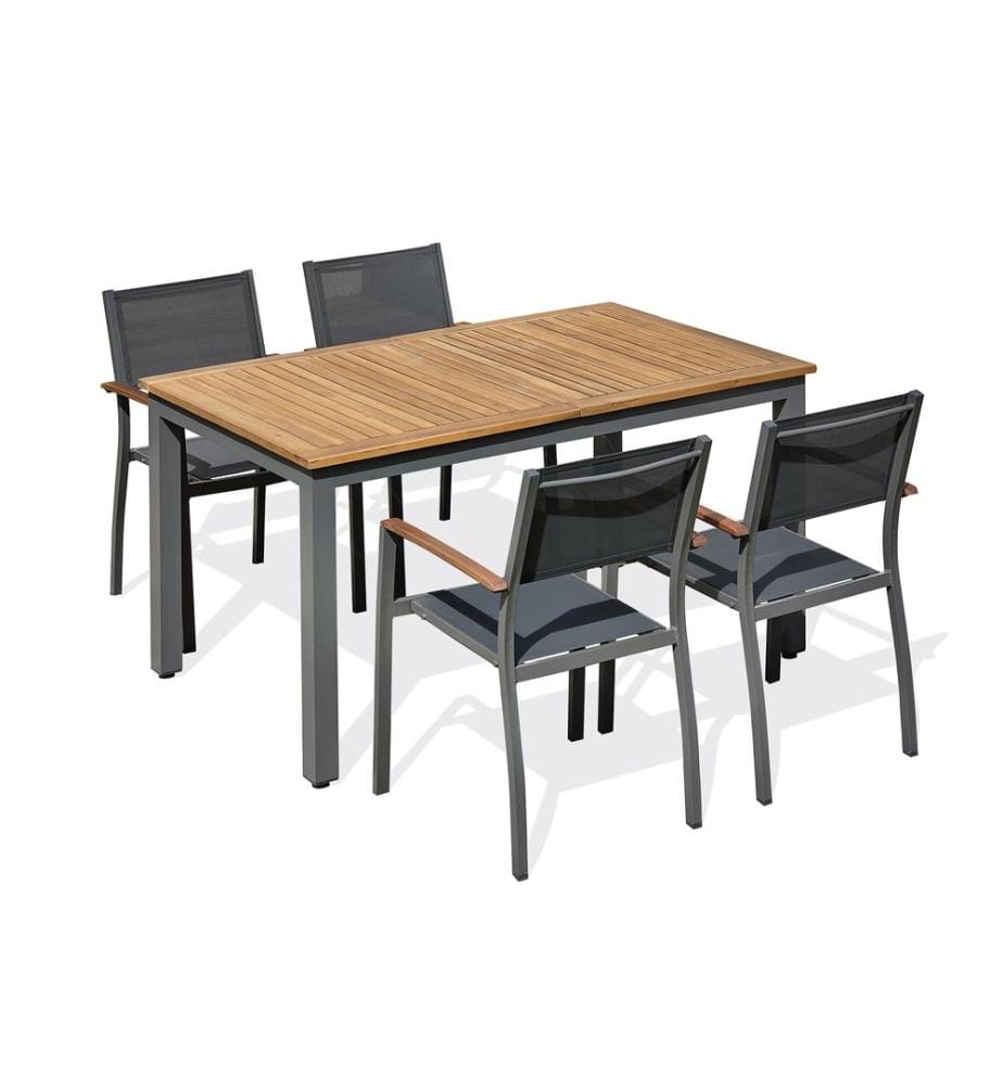 Ensemble repas de jardin Orsino 4 places - Gris anthracite