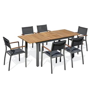 Ensemble repas de jardin Orsino 6 places - Gris anthracite