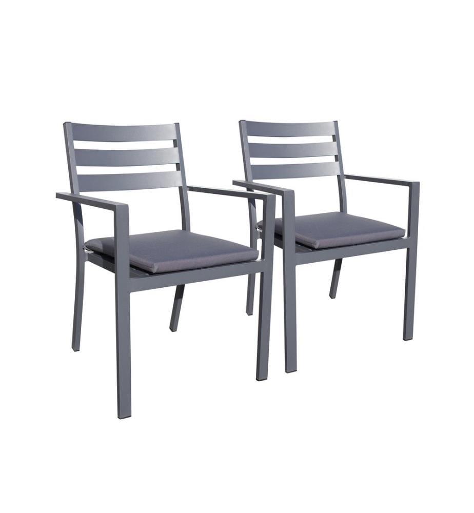Lot de 2 fauteuils de jardin Pelosa - Gris anthracite