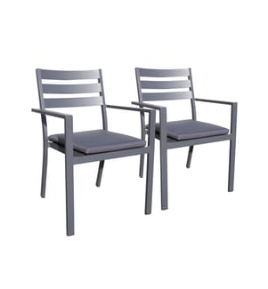 Lot de 2 fauteuils de jardin Pelosa - Gris anthracite