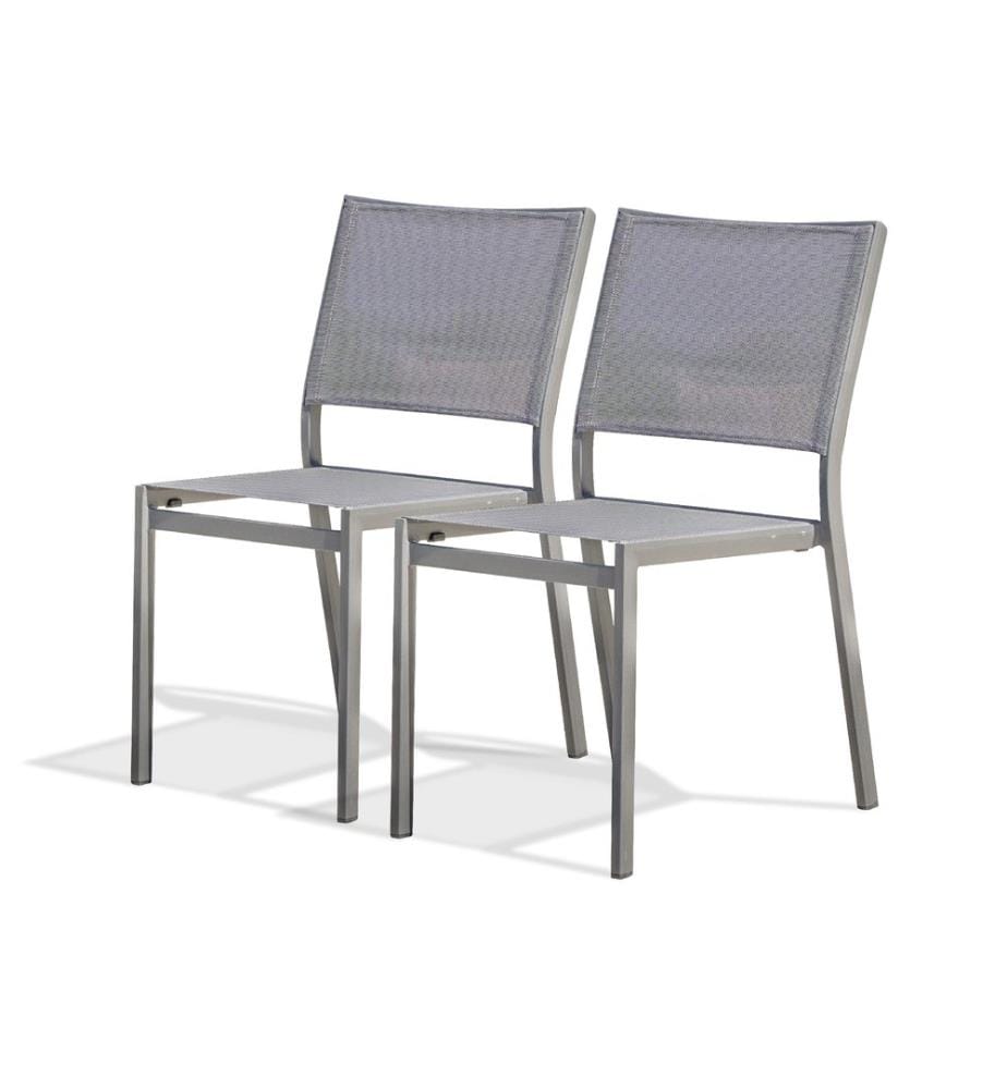 Lot de 2 chaises de jardin Stockholm - Gris anthracite