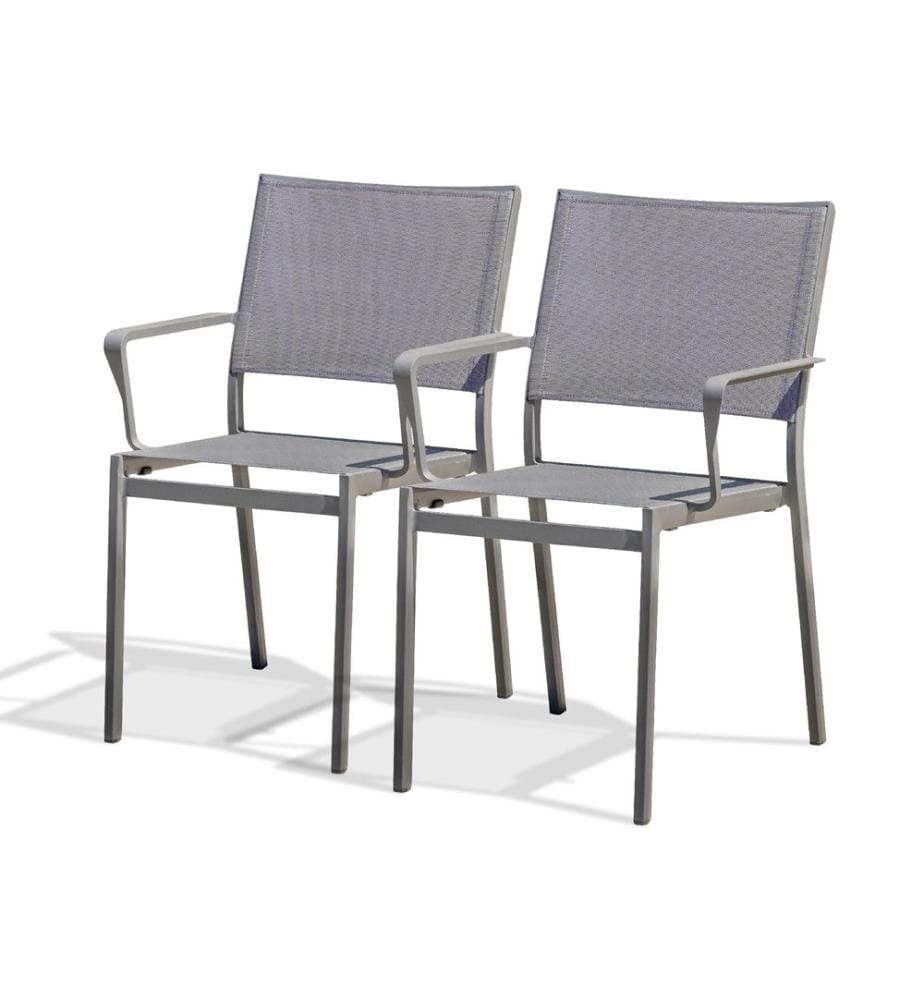 Lot de 2 fauteuils de jardin Stockholm - Gris anthracite