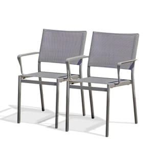 Lot de 2 fauteuils de jardin Stockholm - Gris anthracite