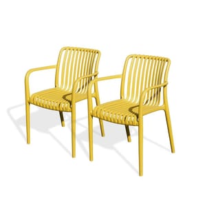 Lot de 2 fauteuils de jardin Tiago - Moutarde