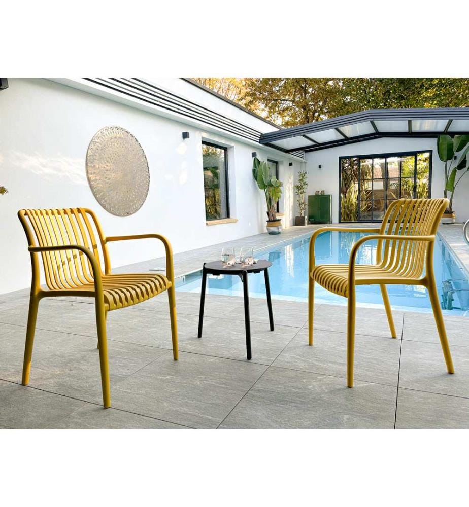 Lot de 2 fauteuils de jardin Tiago - Moutarde