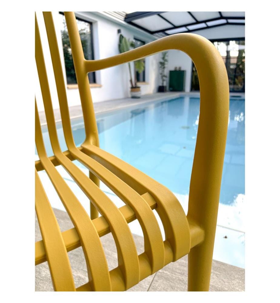 Lot de 2 fauteuils de jardin Tiago - Moutarde